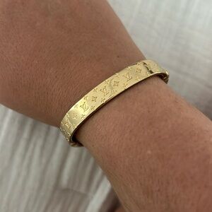 Louis Vuitton Gold Nanogram cuff